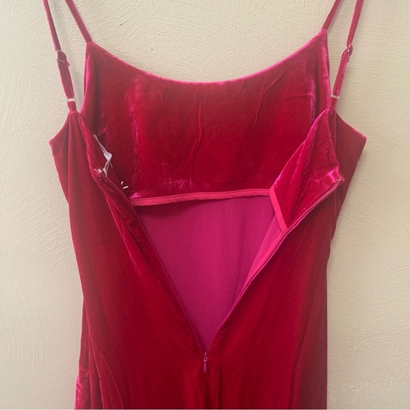 Reformation Winola Dress in Rhubarb Velvet Size XS NWT New - Picture 9 of 13